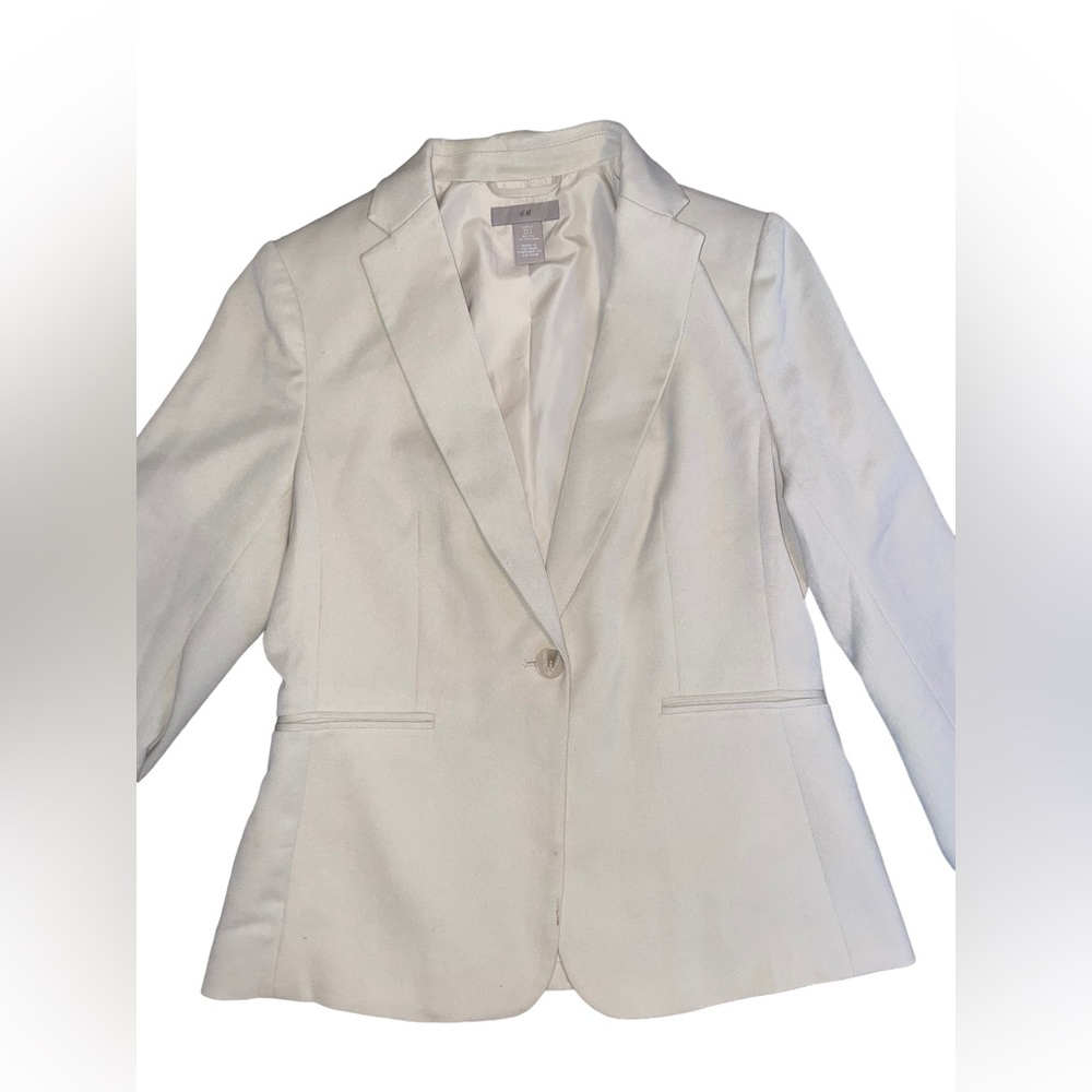 Vintage H&M Blazer Off White Ivory Cream Colored - Women’s Small